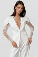Serelle Lace Sleeve Tailored Blazer Jacket