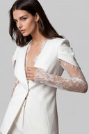 Serelle Lace Sleeve Tailored Blazer Jacket