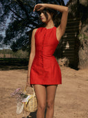 Serena Button Front Sleeveless Mini Dress