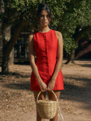 Serena Button Front Sleeveless Mini Dress