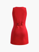Serena Button Front Sleeveless Mini Dress