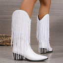 Serena Fringe Mid Calf Western Boots