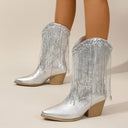 Serena Fringe Mid Calf Western Boots