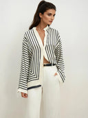 Serena Modern Stripe Oversized Blouse