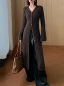 Serina V-Neck Button Front Knit Cardigan Dress