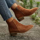 Sienna Casual Faux Leather Suede Ankle Boots