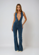 Sienna Deep V Sculpted Denim Jumpsuit