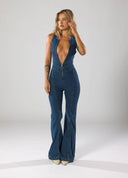 Sienna Deep V Sculpted Denim Jumpsuit