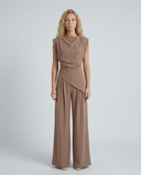 Sienna Draped Sleeveless Wide Leg Jumpsuit