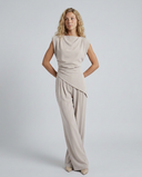 Sienna Draped Sleeveless Wide Leg Jumpsuit