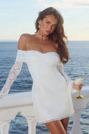 Sienna Off Shoulder Lace Sleeve Mini Dress