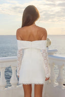 Sienna Off Shoulder Lace Sleeve Mini Dress