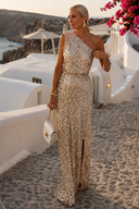 Sienna Sequin One Shoulder Formal Party Maxi Dress