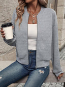 Sienna Textured Zip Up Lightweight Bomber Jacket