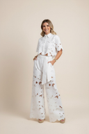 Solmara Two-Piece Lace Cut Out Set Wide Leg