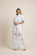 Solmara Two-Piece Lace Cut Out Set Wide Leg