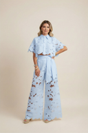 Solmara Two-Piece Lace Cut Out Set Wide Leg