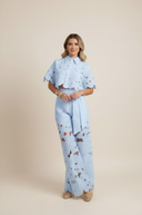 Solmara Two-Piece Lace Cut Out Set Wide Leg