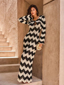 Soraya Knit Maxi Dress Lace Up Detail Flowing Fit