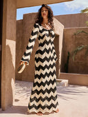 Soraya Knit Maxi Dress Lace Up Detail Flowing Fit