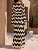 Soraya Knit Maxi Dress Lace Up Detail Flowing Fit