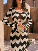 Soraya Knit Maxi Dress Lace Up Detail Flowing Fit