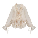 Sorella Floral Ruffle Mini Dress Sheer Sleeve