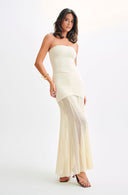 Sorella Off Shoulder Ruched Maxi Dress Sheer Skirt