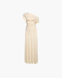 Sorelle One Shoulder Ruched Maxi Dress
