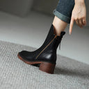 Tahlia Faux Leather Block Heel Ankle Boots
