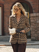 Tahlia Houndstooth Belted Blazer Jacket