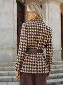 Tahlia Houndstooth Belted Blazer Jacket
