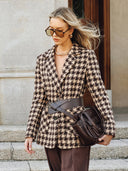 Tahlia Houndstooth Belted Blazer Jacket