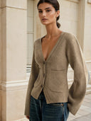 Rosaline V-Neck Button Knit Cardigan