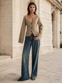 Rosaline V-Neck Button Knit Cardigan