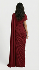 Vaelina One Shoulder Draped Maxi Dress Sculpted Fit