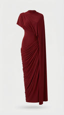Vaelina One Shoulder Draped Maxi Dress Sculpted Fit