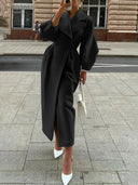 Valeria Longline Double-Breasted Coat
