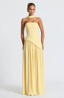 Valeria Strapless Asymmetric Maxi Dress