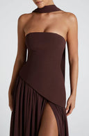 Valeria Strapless Asymmetric Maxi Dress