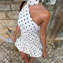 Valerie One Shoulder Polka Dot Mini Dress
