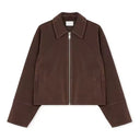 Valerie Suede Bomber Jacket