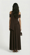 Velmira Off Shoulder Evening Maxi Dress High Slit