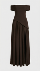 Velmira Off Shoulder Evening Maxi Dress High Slit