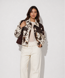 Velorn Statement Cow Print Pattern Jacket