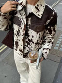 Velorn Statement Cow Print Pattern Jacket