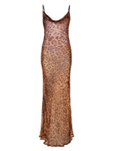 Virella Leopard Print Evening Maxi Dress