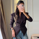 Virelle Lace Up Asymmetrical Cinched Blazer
