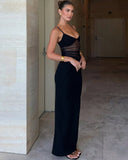 Zalira Bodycon Mesh Cutout Maxi Dress