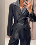 Zirelle Faux Leather Blazer Jacket